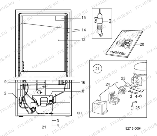 Взрыв-схема холодильника Electrolux ER3217C - Схема узла C10 Cold, users manual